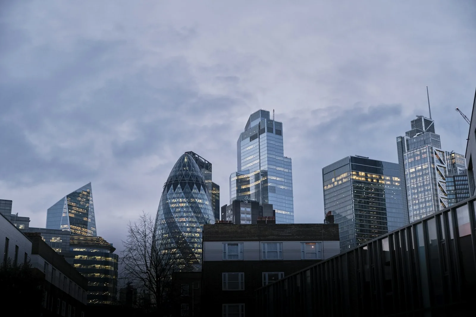 Urban residential buildings representing varied housing